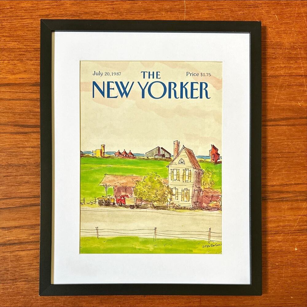 Framed 1987 The New Yorker Cover July 20 James Stevenson Farm